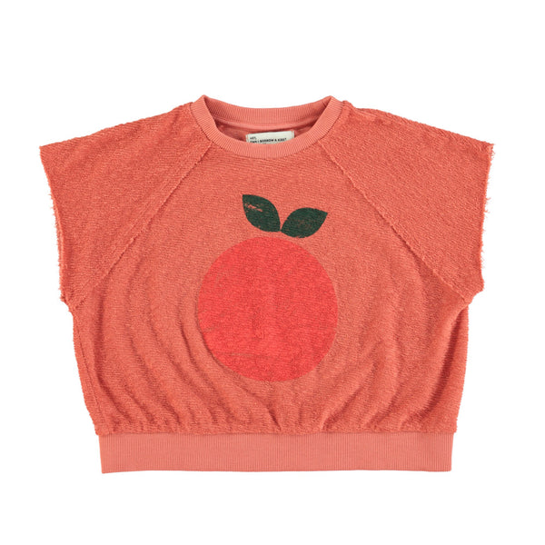 PiuPiuchick Sleeveless Sweatshirt Terracotta/Apple Print
