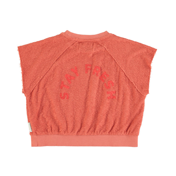 PiuPiuchick Sleeveless Sweatshirt Terracotta/Apple Print