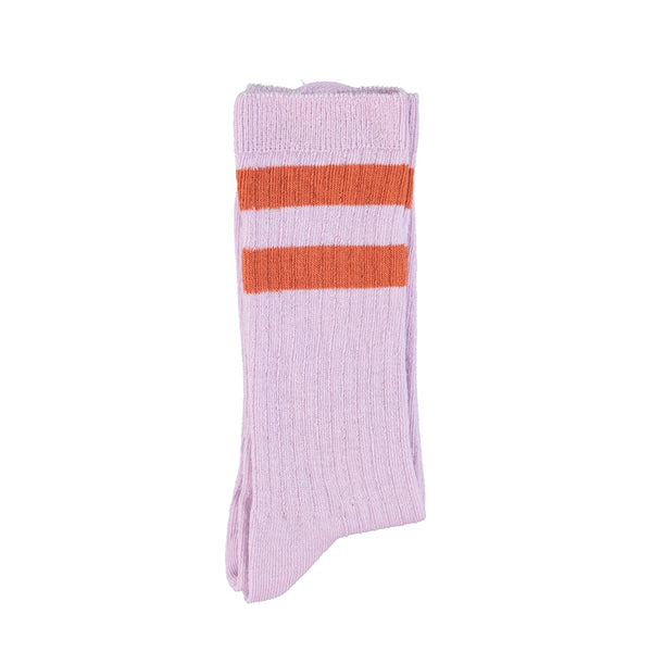 PiuPiuchick Socks Lavender/Terracotta Stripes