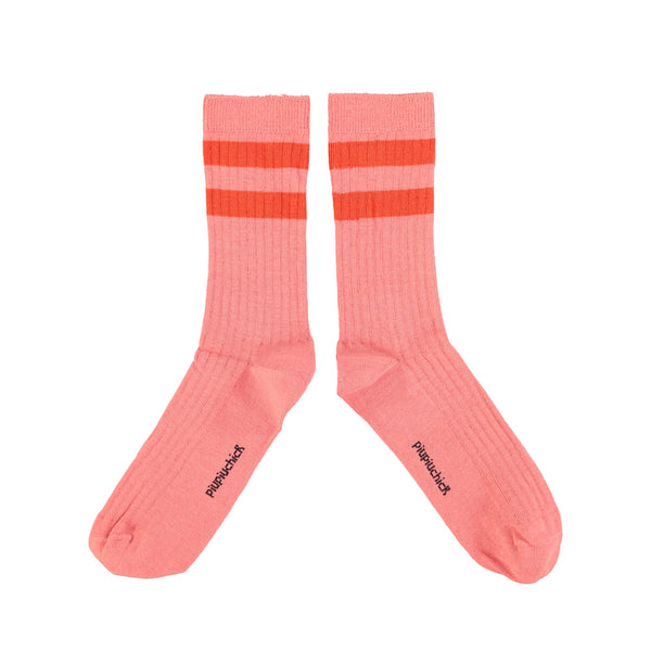 PiuPiuchick Socks Pink/Orange Stripes