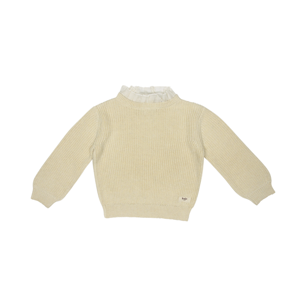 Baje Soho Knitted Collar Top Creme