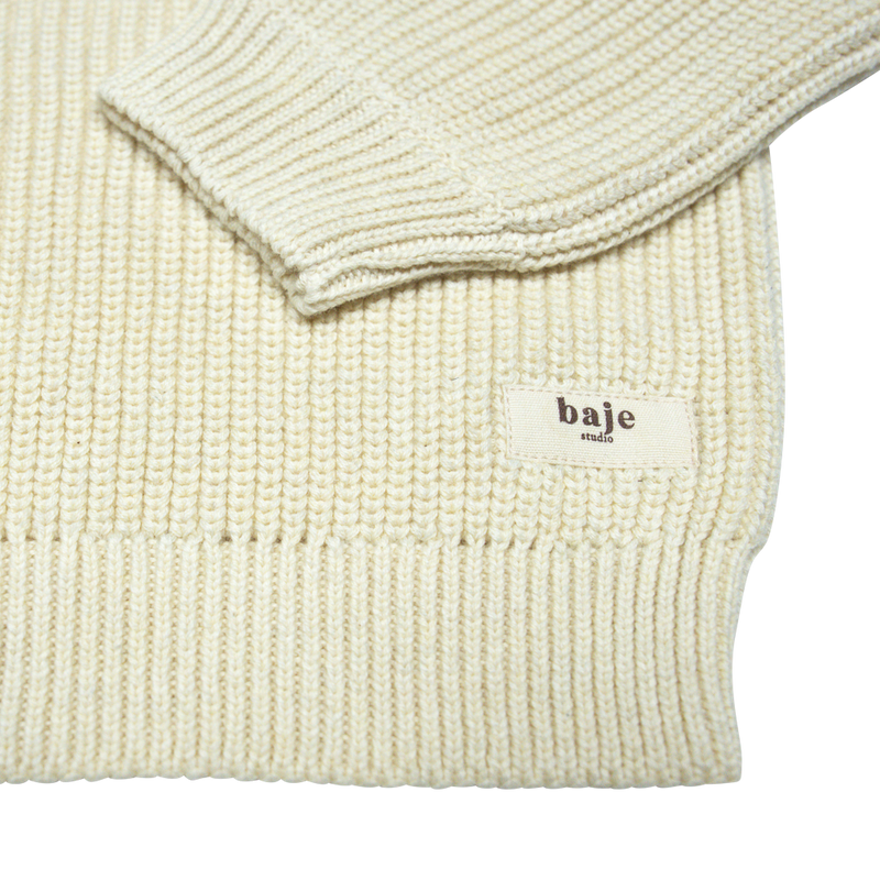 Baje Soho Knitted Collar Top Creme