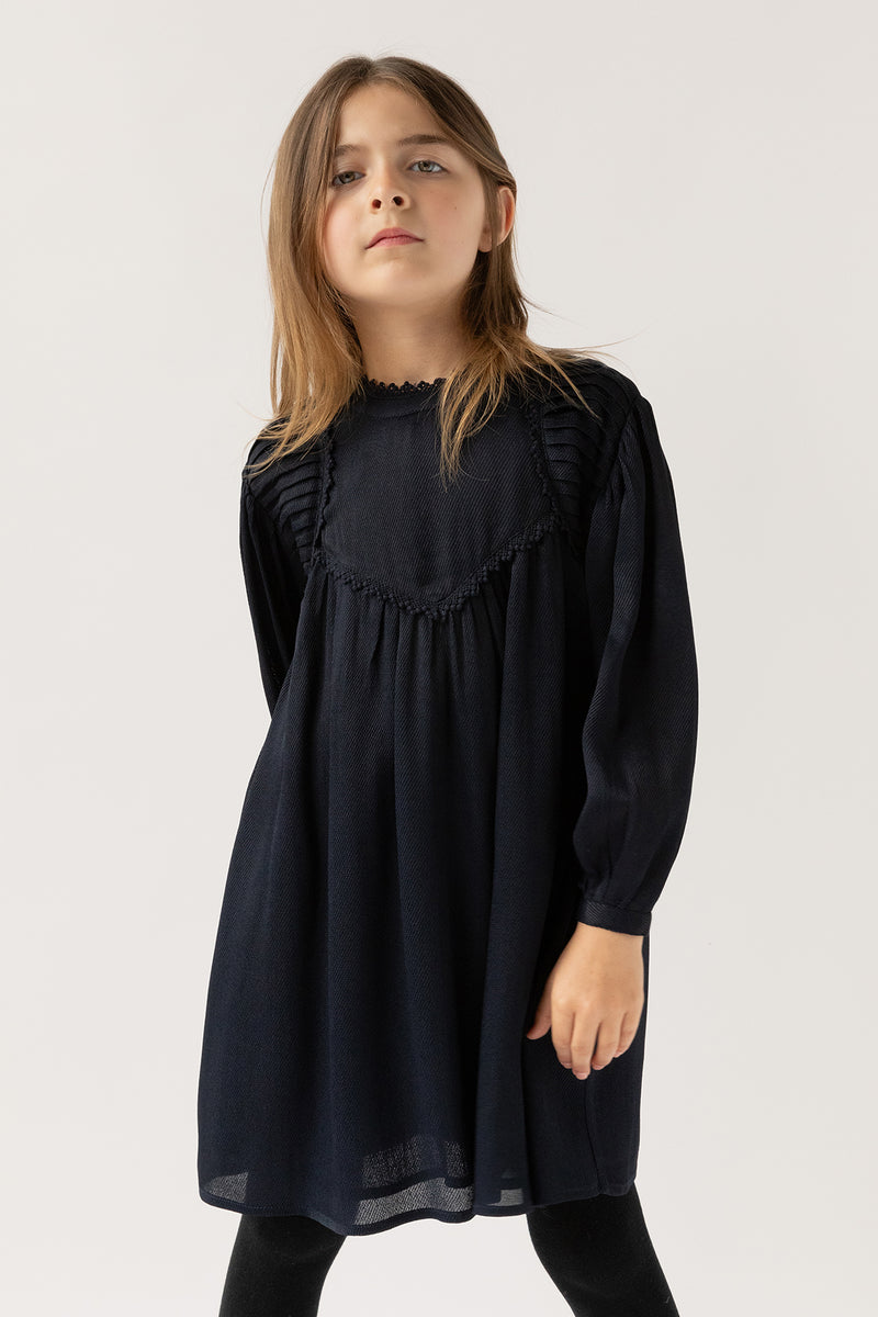 Simple Kids Dress Moss Blue