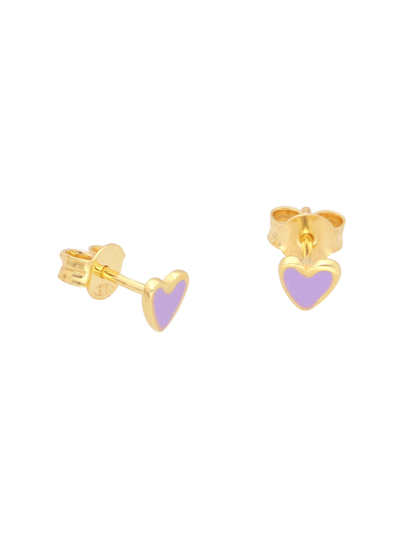 Selva Sauvage Earstuds Heart Purple