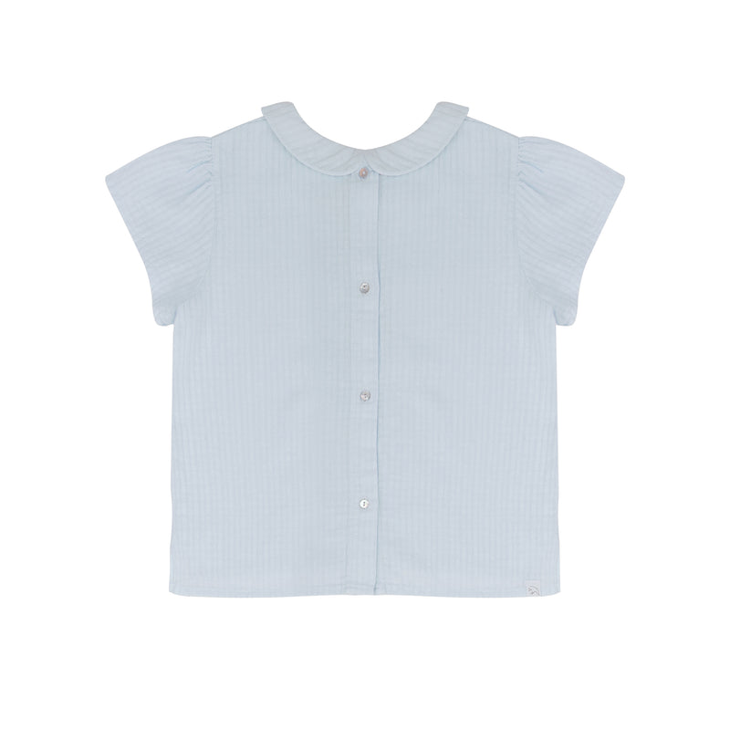 Jenest Cosy Collar Top Water Blue