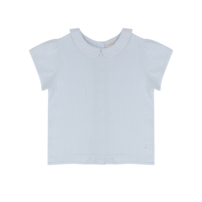 Jenest Cosy Collar Top Water Blue