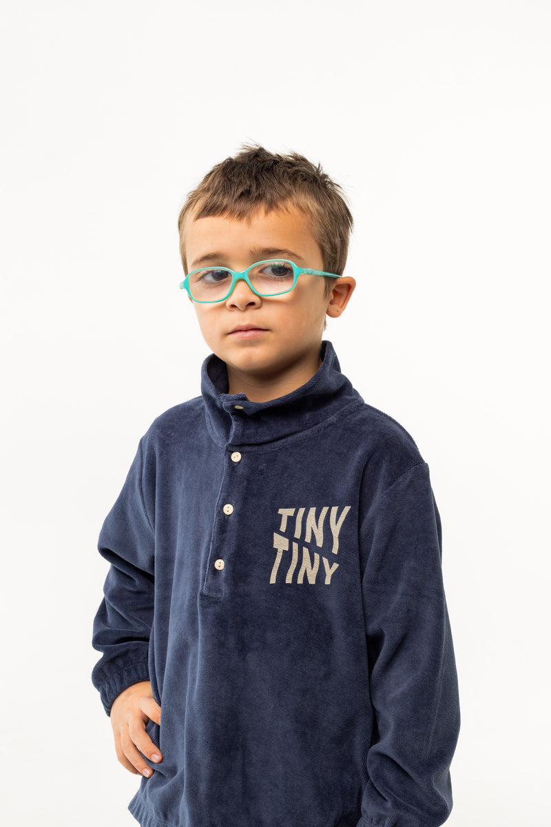 Tiny Cottons Waves Mocknecks Sweatshirt Navy