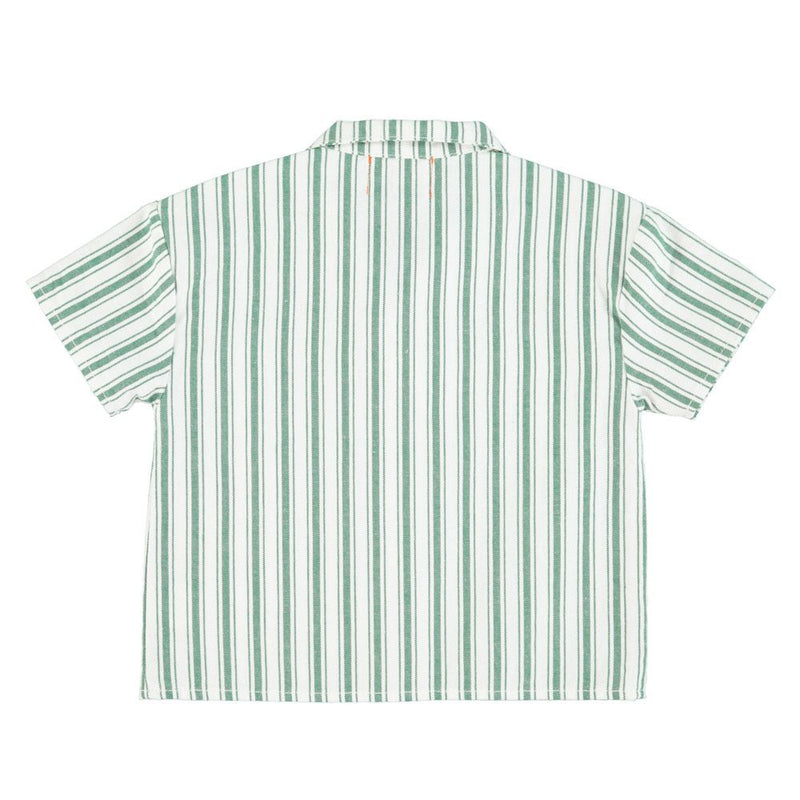 PiuPiuchick Hawaiian Shirt White/Green Stripes