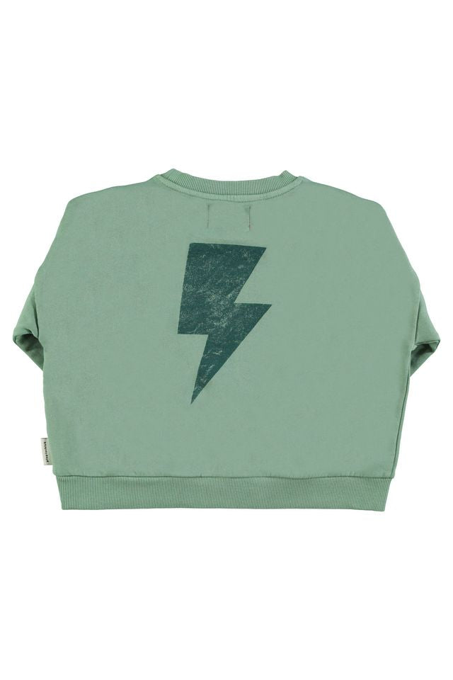 PiuPiuchick Sweatshirt Green w/ "Rock & roll" Print