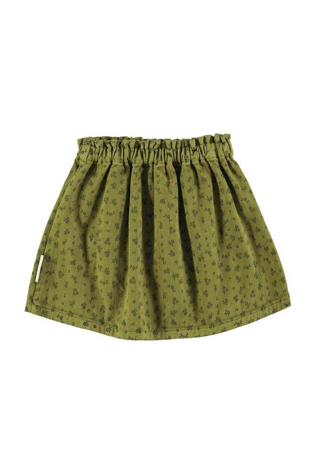 PiuPiuchick Short Skirt Khaki w/ Black Flowers