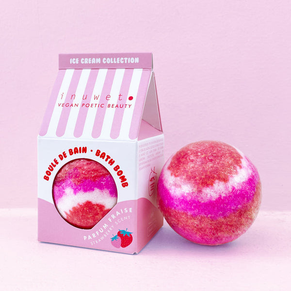 Inuwet bath bomb aardbei