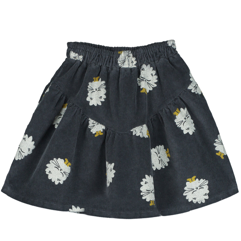 Lötiekids Corduroy Skirt Kittens In Boots Anthracite