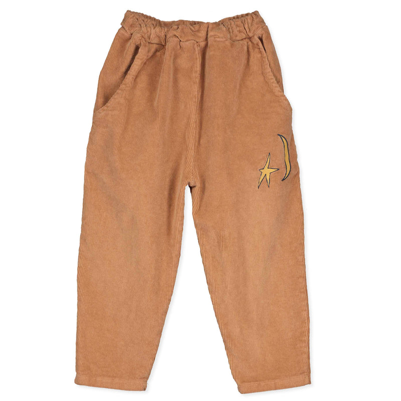 Lötiekids Corduroy Wide Pants Moon & Star Brown