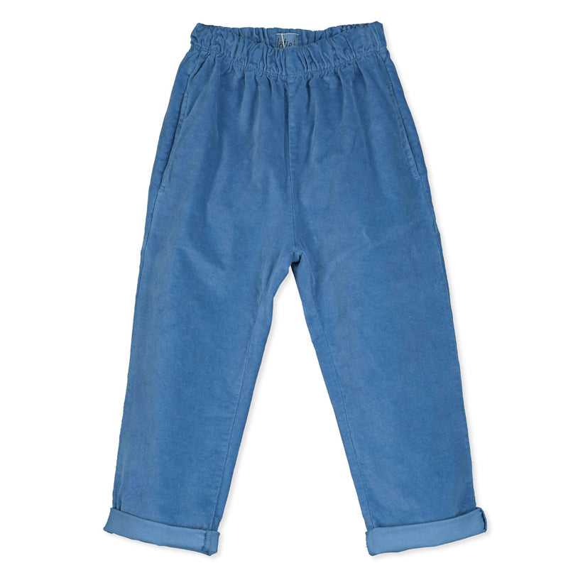 Lötiekids Velvet Trousers Solid Blue