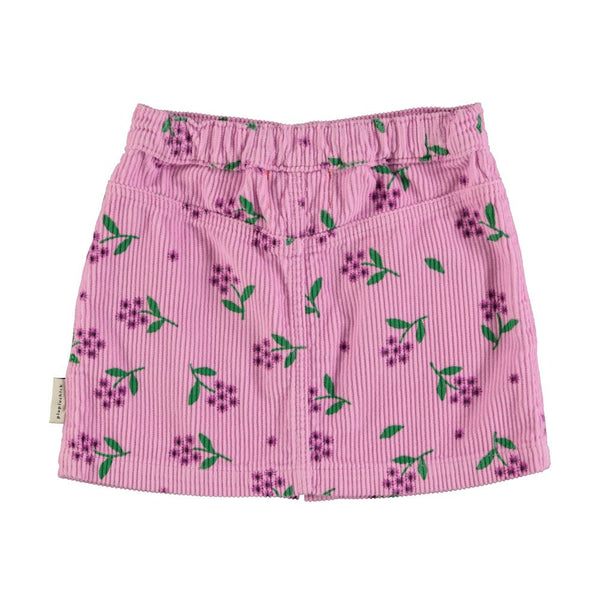 PiuPiuchick Short Skirt Pink Corduroy/Flowers Allover