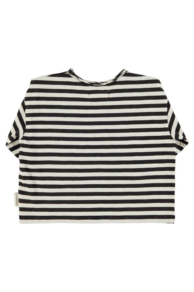 PiuPiuchick Longsleeve T-shirt Ecru & Black Stripes