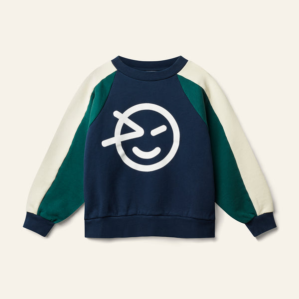 Wynken Wynk Panel Sweat Navy/Green/Cream