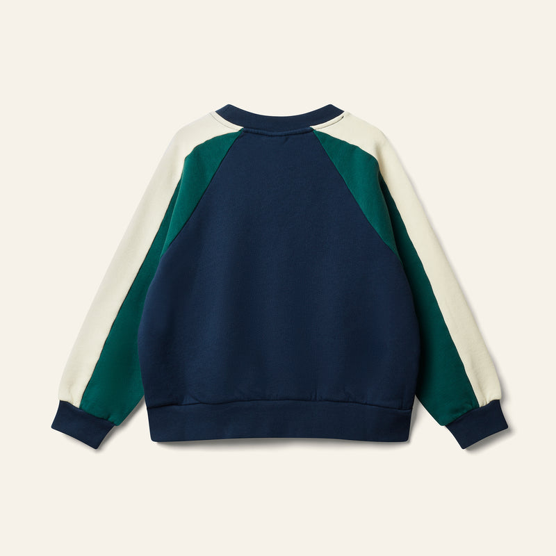 Wynken Wynk Panel Sweat Navy/Green/Cream