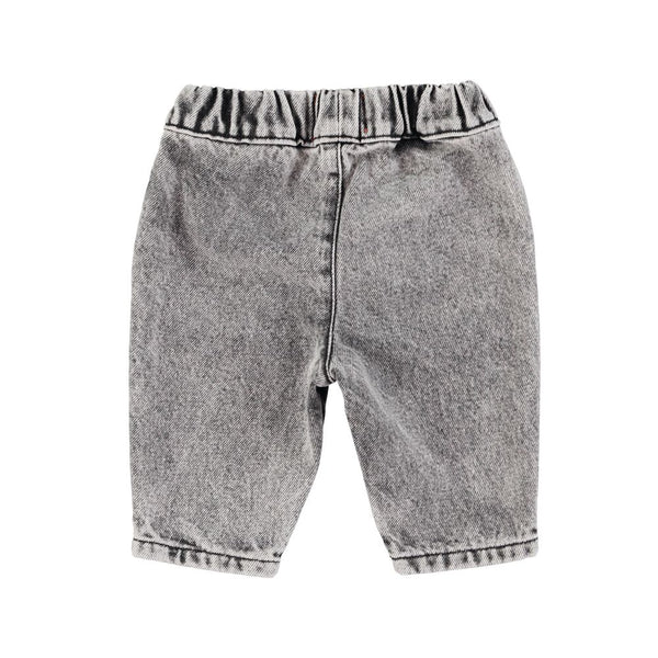 PiuPiuchick Baby Trousers Washed Black Denim