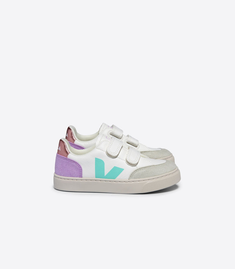 Veja Sneaker Small V-12 Chromofree Extra White Multico Orchid (maat 23-35)