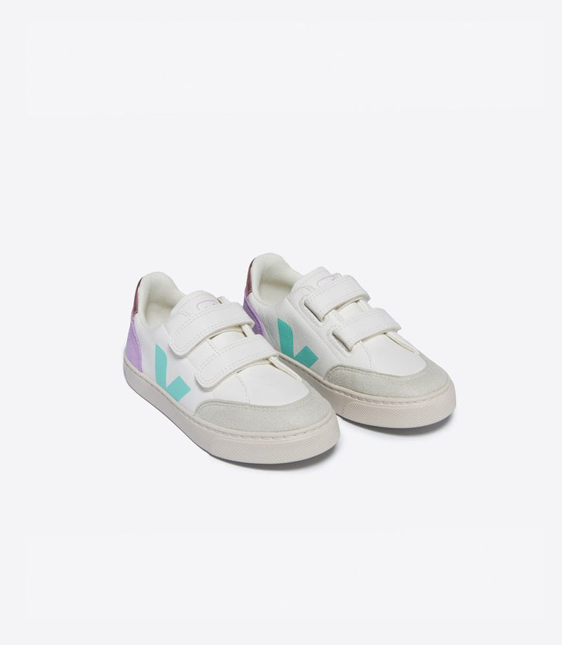 Veja Sneaker Small V-12 Chromofree Extra White Multico Orchid (maat 23-35)