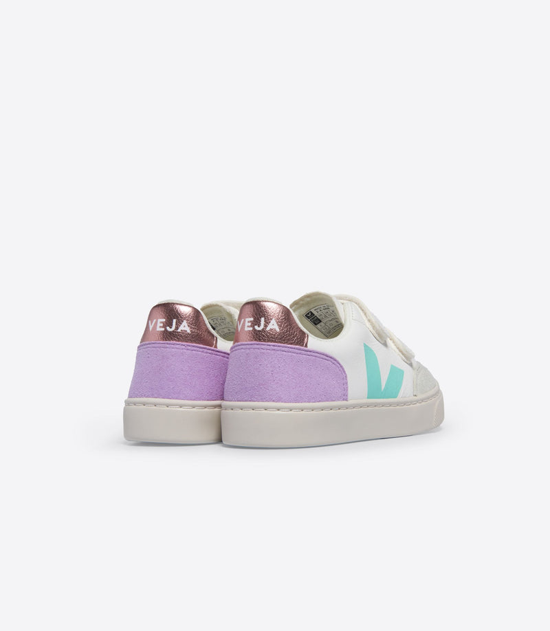 Veja Sneaker Small V-12 Chromofree Extra White Multico Orchid (maat 23-35)