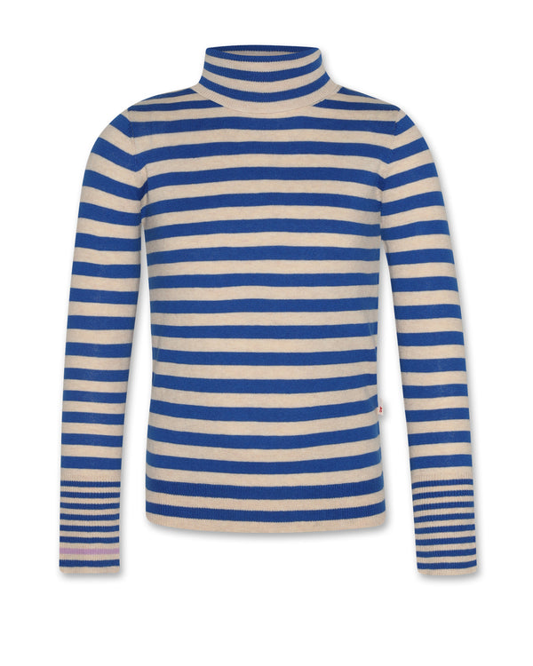 AO76 Vicky Turtle-neck Stripe Bright Blue