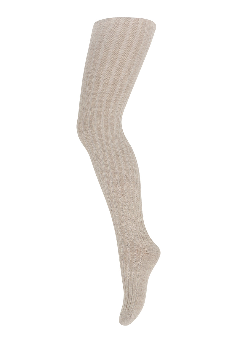 Mp Denmark Cotton Rib Tights Beige Melange