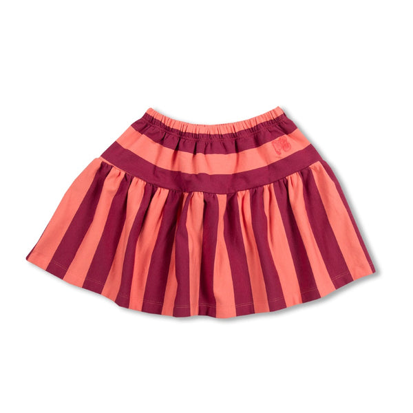 Petit Blush Ruffle Skirt Sripe Peach/Beaujolais