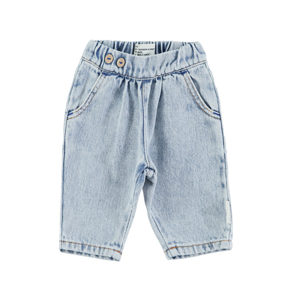 PiuPiuchick Baby Trousers Washed Blue Denim