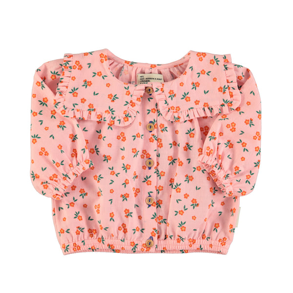 PiuPiuchick Blouse w/Sailor Collar Pink Flowers