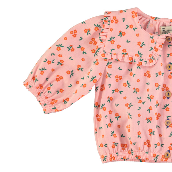 PiuPiuchick Blouse w/Sailor Collar Pink Flowers