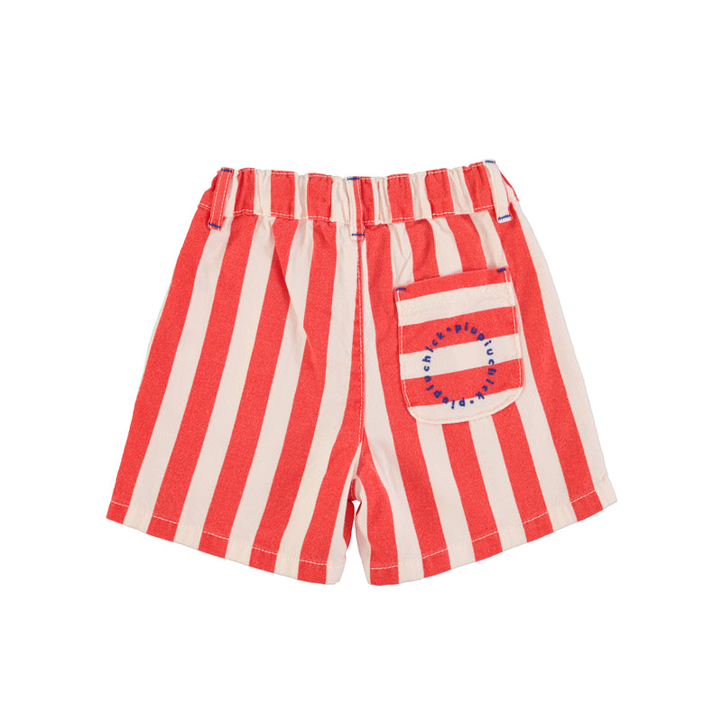 PiuPiuchick Boy Shorts White & Red Stripes