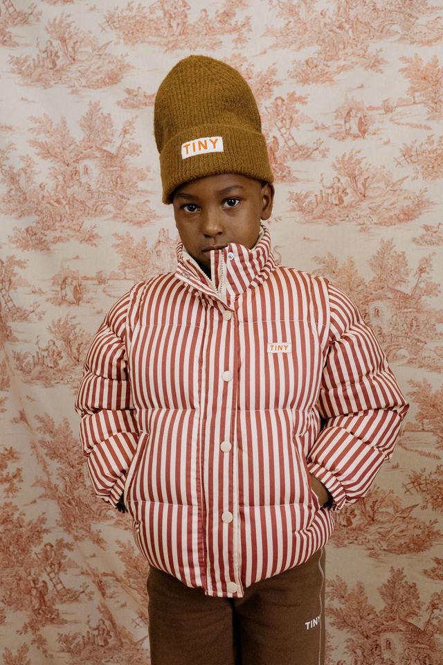 Tiny Cottons Stripes Short Padded Jacket
