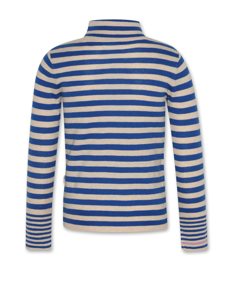 AO76 Vicky Turtle-neck Stripe Bright Blue