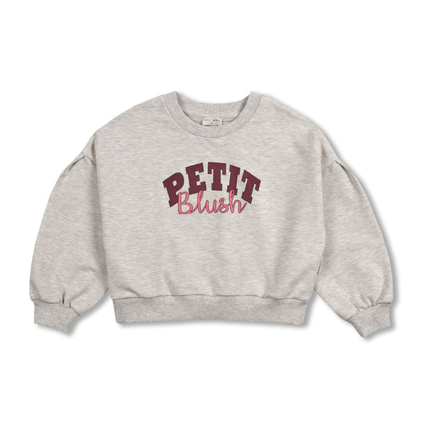 Petit Blush Easy Sweater Logo Grey Melange