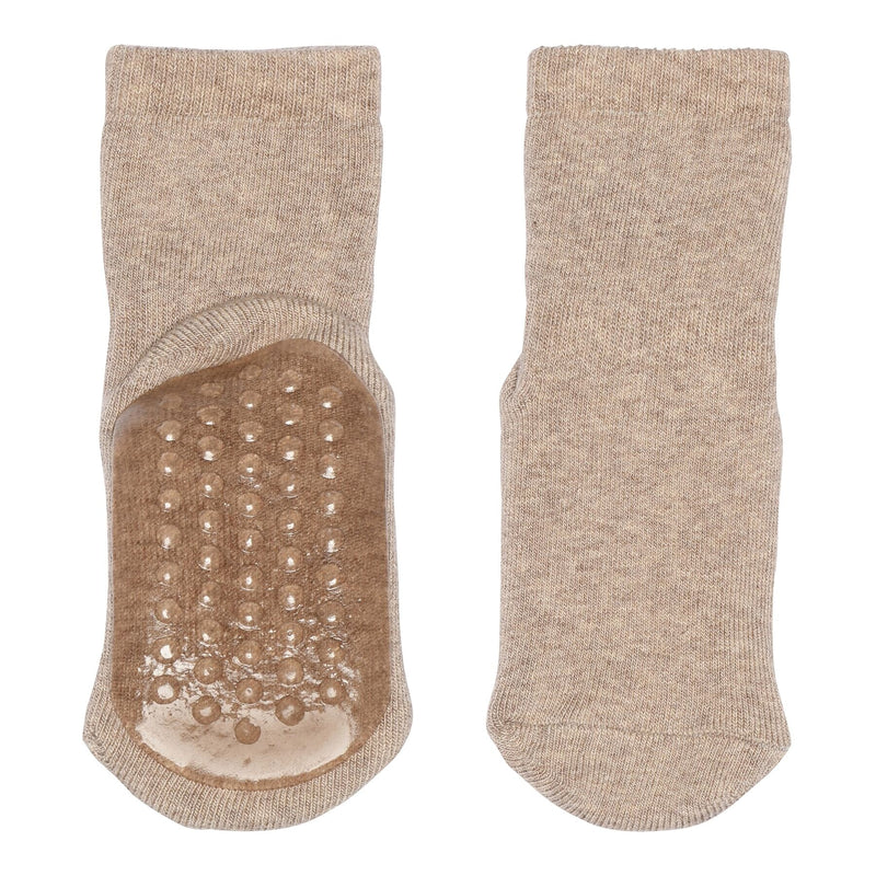 Mp Denmark Cotton Socks Anti-Slip Light Brown Melange