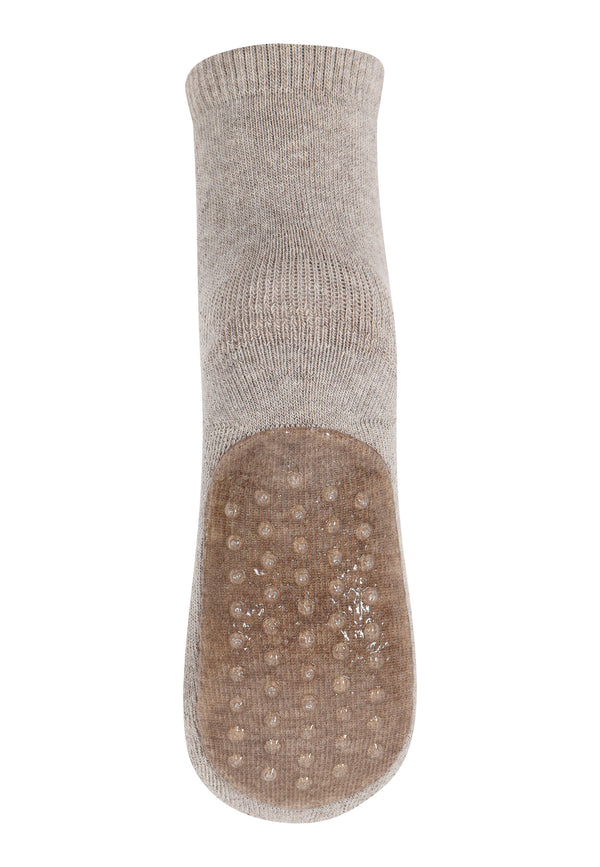 Mp Denmark Cotton Socks Anti-Slip Light Brown Melange