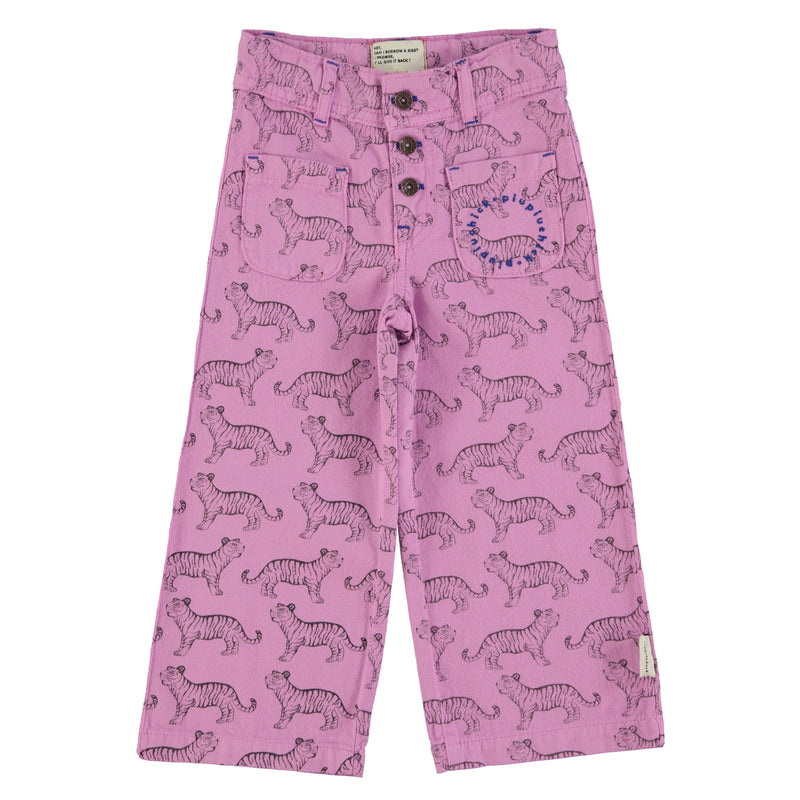 PiuPiuchick Flare Trousers Lavender w/Black Tigers