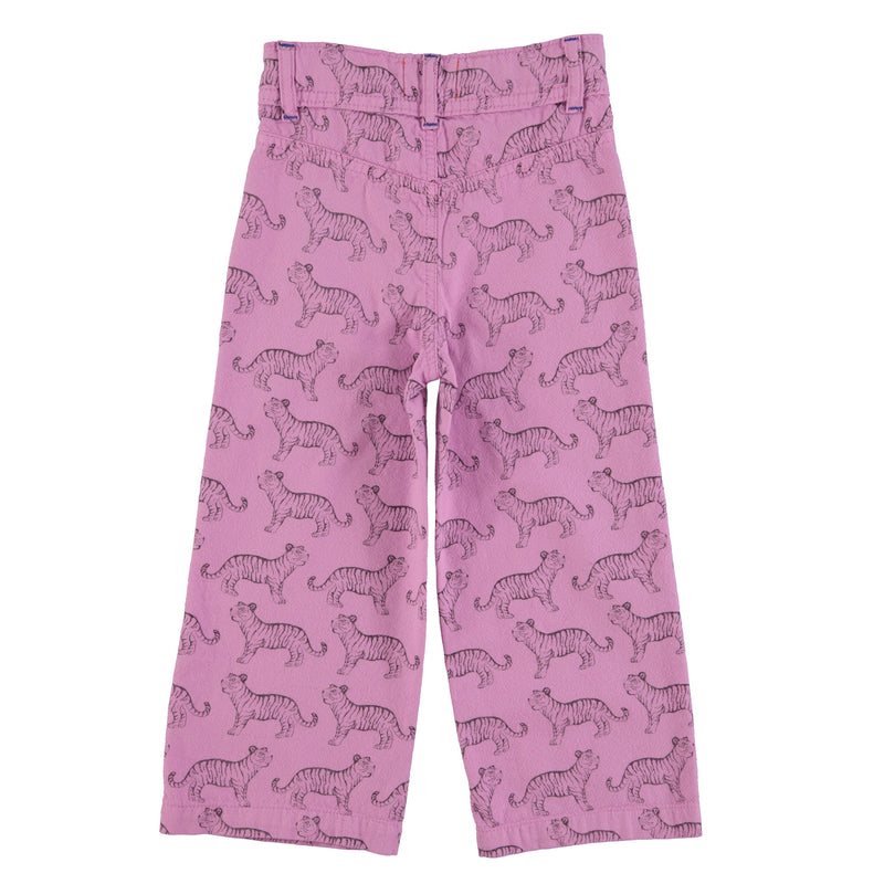 PiuPiuchick Flare Trousers Lavender w/Black Tigers