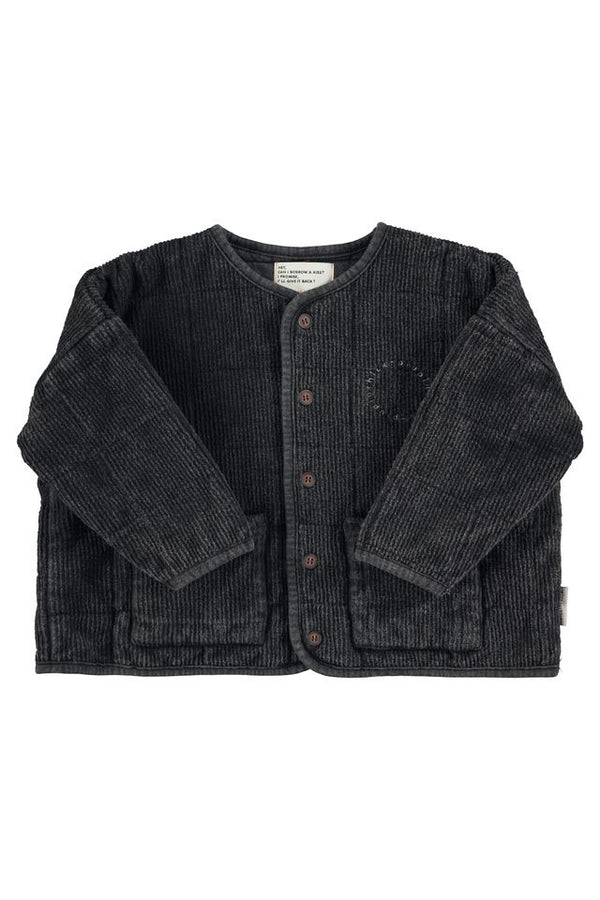 PiuPiuchick Baby Paded Jacket Washed Black w/ "Rock star" Print