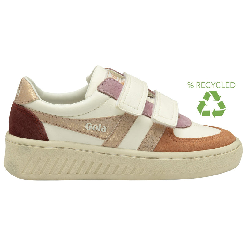 Gola Grandslam Velcro Sneaker Off-white/Terracotta (maat 26-37)