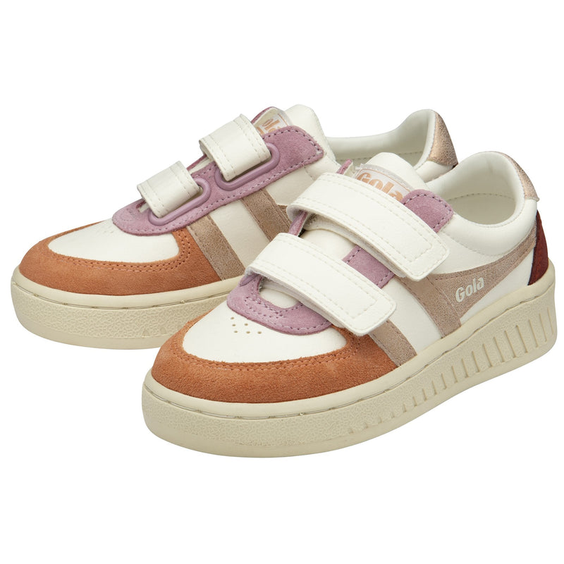 Gola Grandslam Velcro Sneaker Off-white/Terracotta (maat 26-37)