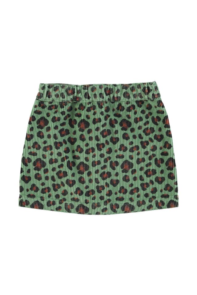PiuPiuchick Short Skirt Green w/ Animal Print