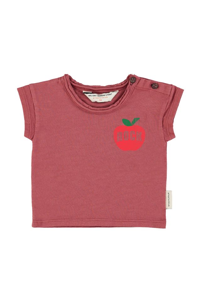 PiuPiuchick T-shirt Bordeaux w/ Apple Print