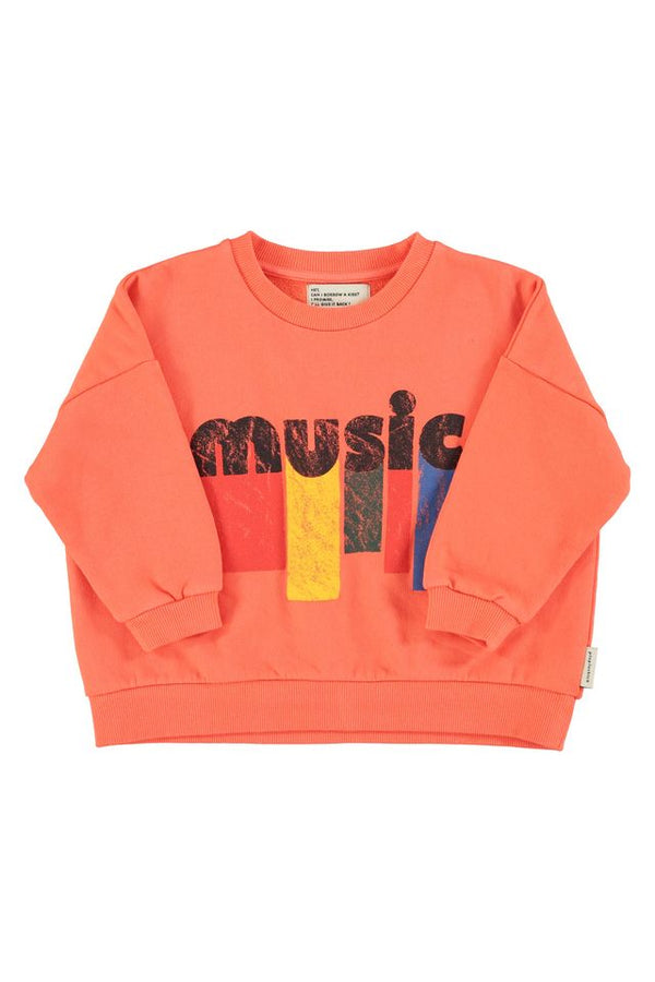 PiuPiuchick Sweatshirt Orange w/ "Music" Print