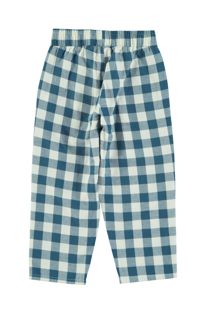 PiuPiuchick Unisex Trousers Blue & White Checkered