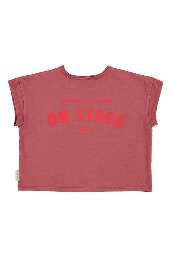 PiuPiuchick T-shirt Bordeaux w/ Apple Print