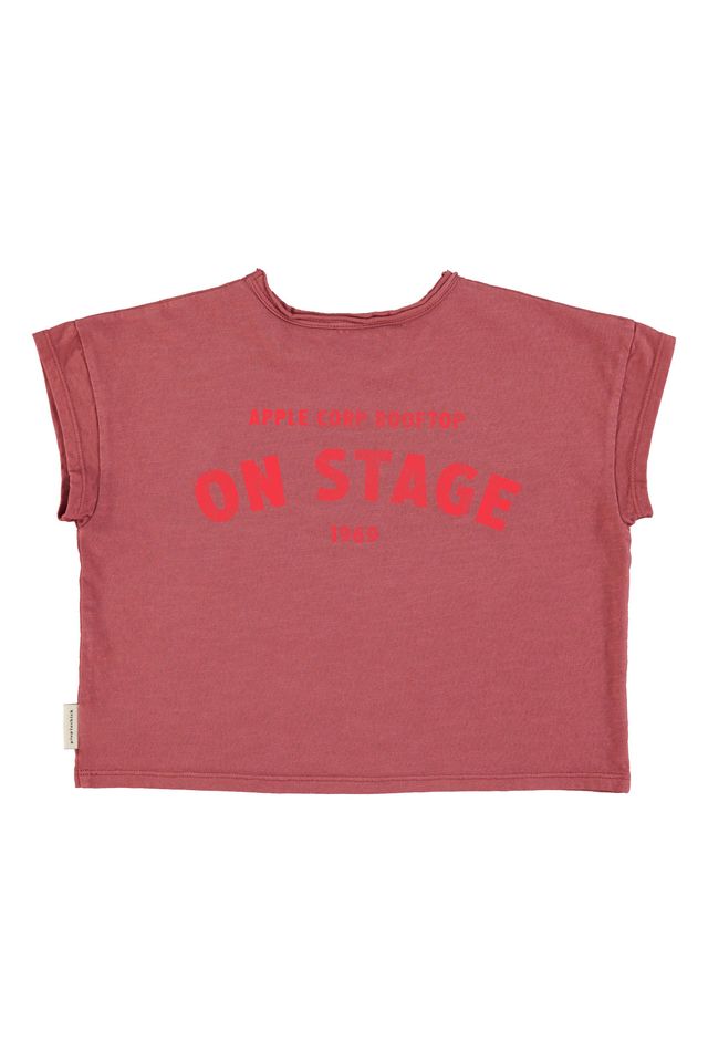 PiuPiuchick T-shirt Bordeaux w/ Apple Print