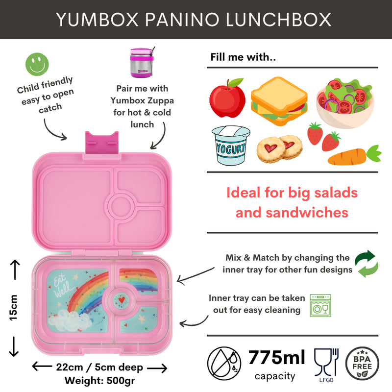 Yumbox Panino 4-vakken Power Roze/Regenboog